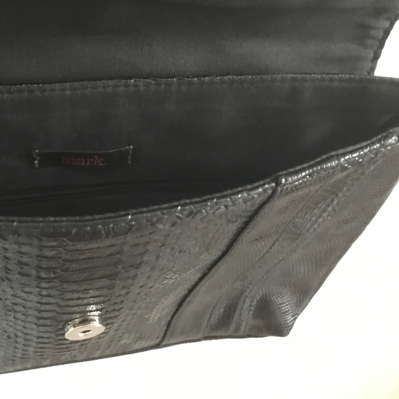 Vintage Letter clutch Mobwife Snakeskin Vegan leather Faux leather Black - Picture 2 of 3